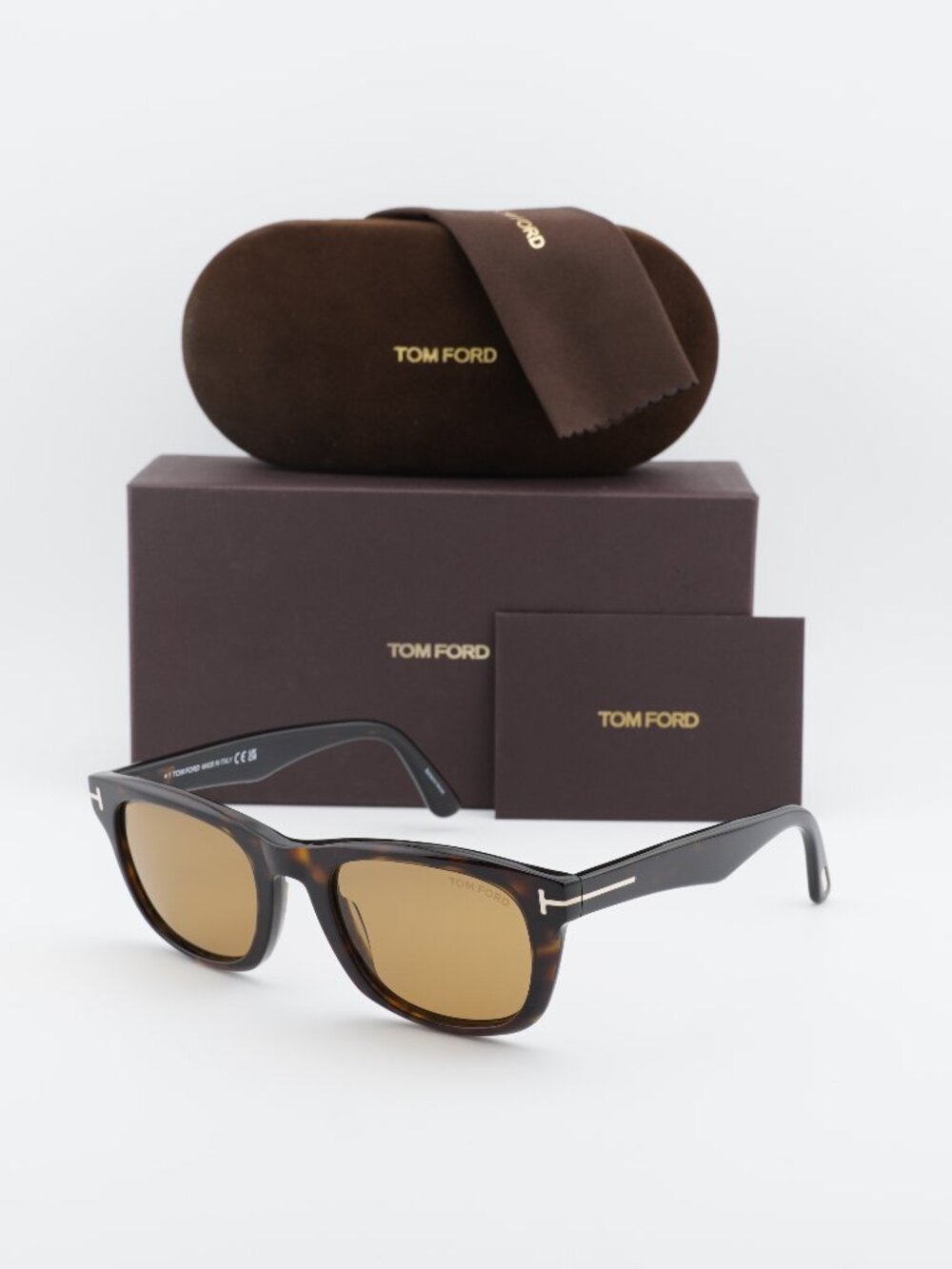 Tom Ford Kendel FT1076 52E Square Sunglasses - Havana / Brown